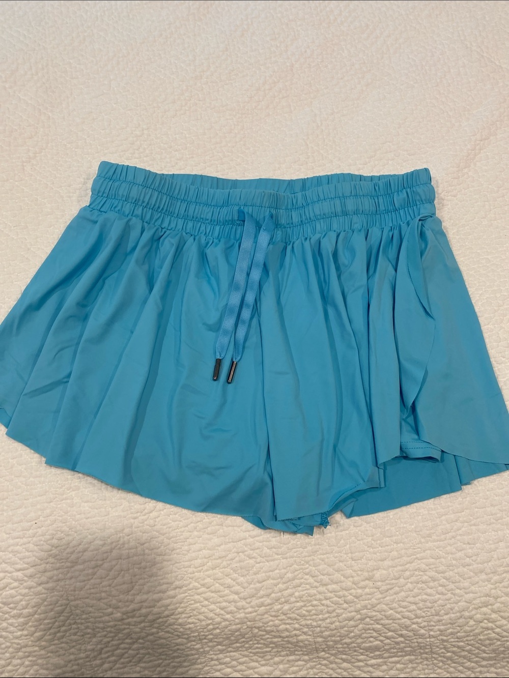 liberty Aqua Blue Athletic Skort Shorts with Drawstring Waist